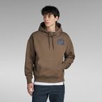 G-STAR® GS RAW Back Graphic Hooded Loose Sweater Brown