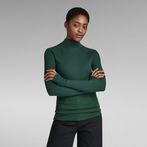 G-STAR® Slim Rib Mock Top Green