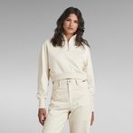 G-Star RAW® Cropped Half Zip Loose Sweater White