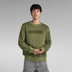 G-Star RAW® Distressed Logo Sweater Green