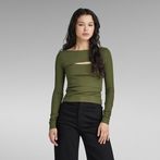 G-Star RAW® Cut-Out Slim Boat Top Green