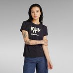 G-Star RAW® Calligraphy Graphic Top Black
