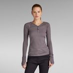 G-STAR® Slim Rib Henley Top Grey