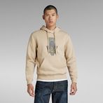 G-STAR® Graphic Hooded Sweater Beige