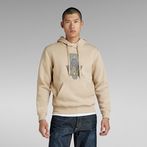 G-Star RAW® Graphic Hooded Sweater Beige