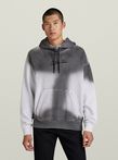 Hand Sprayed Hooded Loose Sweater, White