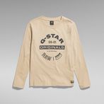 G-Star RAW® Kids Long Sleeve T-Shirt Originals Graphic Beige