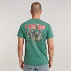 G-Star RAW® Headphones Back Graphic T-Shirt Green