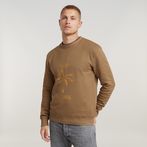 G-STAR® Musa Palm Stencil Sweater Beige