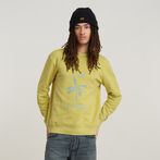 G-STAR® Musa Palm Stencil Sweater Green