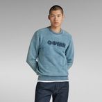 G-Star RAW® Indigo Distressed Logo Sweater Medium blue