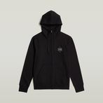 G-Star RAW® Logo Hooded Zip Thru Jacket Black