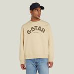 G-Star RAW® Puff Logo Print Crew Sweater Beige