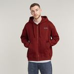 G-STAR® Multi Zip Thru Loose Hooded Sweater Red