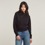 G-STAR® Asymmetric Zip Snug Sweater Black