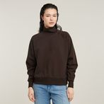 G-STAR® Asymmetric Button Mock Sweater Brown