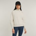 G-STAR® Asymmetric Button Mock Sweater White