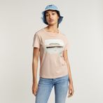 G-STAR® Abstract Water Color Print Top Pink