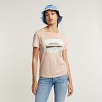 G-Star RAW® Abstract Water Color Print Top Pink