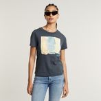 G-Star RAW® Abstract Water Color Print Top Grey