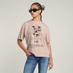 G-Star RAW® Graphic Overdyed Loose Top Pink