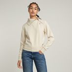 G-STAR® Asymmetric Zip Snug Sweater White