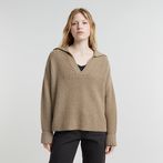 G-STAR® Heavy Knitted Loose Polo Beige