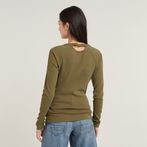 G-Star RAW® Slim Rib Keyhole Top Green