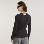 G-Star RAW® Slim Rib Keyhole Top Black