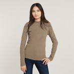 G-STAR® Slim Rib Mock Top Beige