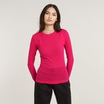 G-STAR® Ribbed Shoulder Panels Slim Top Pink