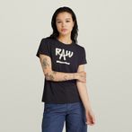 G-Star RAW® Calligraphy Graphic Top Black