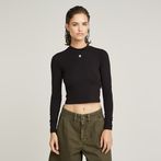 G-STAR® Cropped Mock Slim Top Black