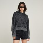 G-STAR® Washed Embossed Oversized Hoodie Black