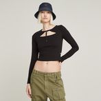 G-STAR® Cropped Keyhole Slim Top Black
