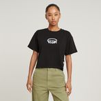 G-STAR® Cropped Logo Relaxed Top Black