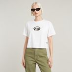 G-STAR® Cropped Logo Relaxed Top White