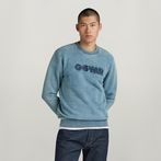 G-STAR® Indigo Distressed Logo Sweater Medium blue