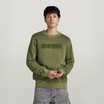 G-STAR® Distressed Logo Sweater Green