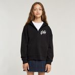 G-STAR® Kids Hoodie Zipp Brushed Black