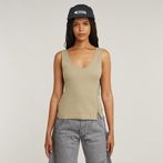 G-STAR® Asymmetrical Zip Slim Tank Top Beige