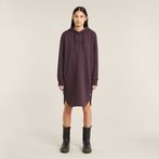 G-STAR® Logo Hooded Sweater Dress Purple