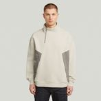 G-STAR® Fabric Mix Half Zip Sweater White