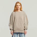G-STAR® Washed 3D Mix Oversized Sweater Beige