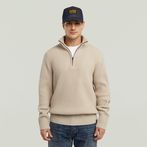 G-STAR® Essential Half Zip Knit Beige