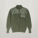 G-STAR® Unisex Army Half Zip Knit Green