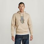 G-STAR® Graphic Hooded Sweater Beige