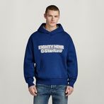 G-STAR® Graphic Loose Knitted Hoodie Medium blue