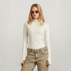 G-STAR® Slim Rib Mock Top Beige