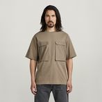 G-STAR® Utility Woven Mix Boxy T-Shirt Brown